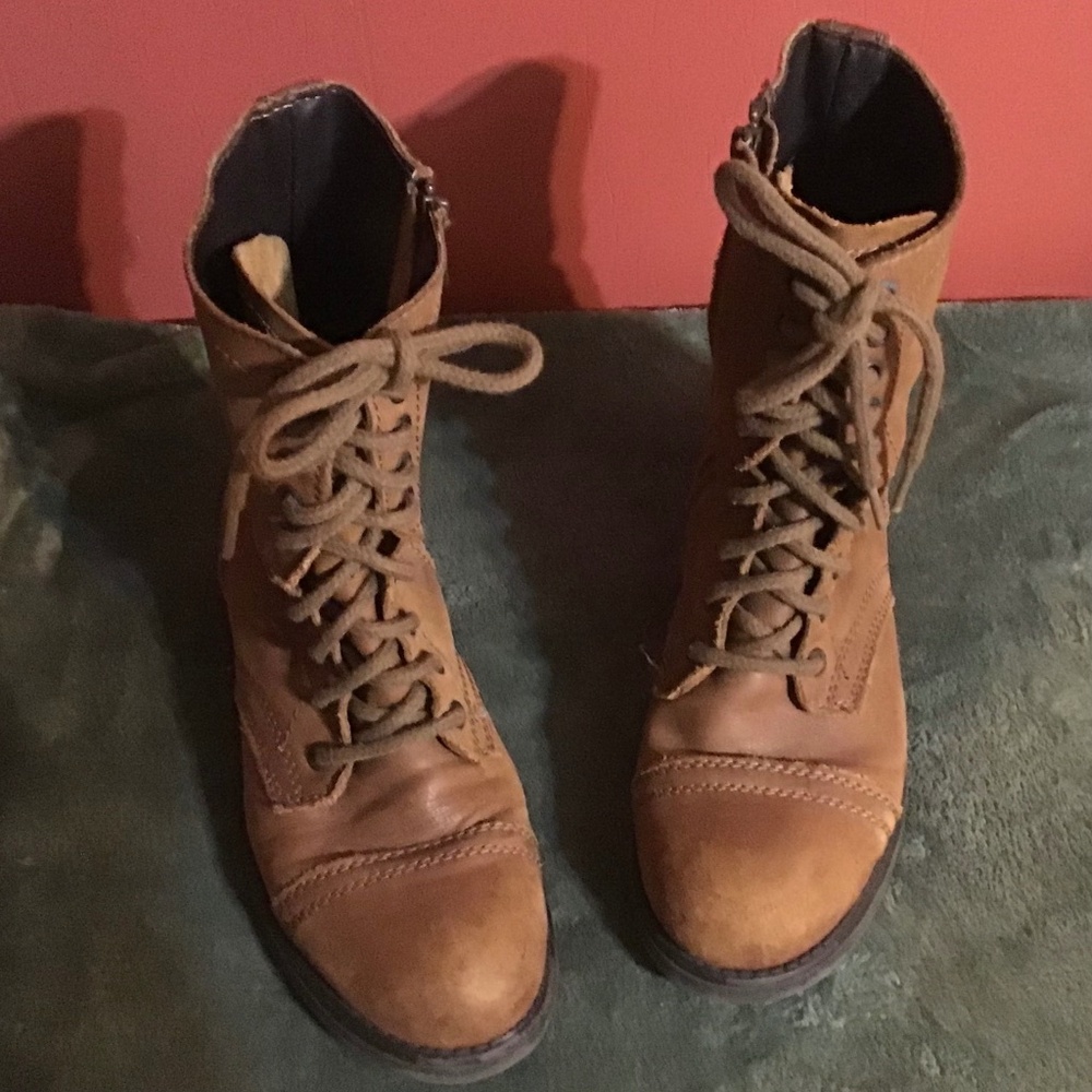 Steve Madden Brown Leather Lace Up Boots 8M